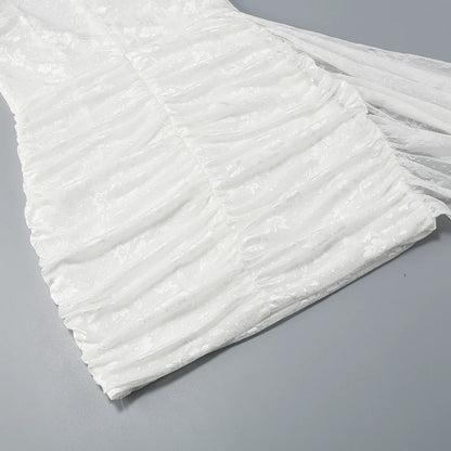 High Quality Lace Draped Bodycon Mini Dress + Gloves