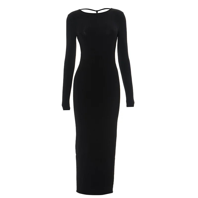 Joanna O-Neck Long Sleeve Backless Body-Shaping (Clubwear)