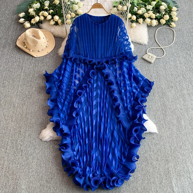 American Style V-neck Irregular Hem Design Dresses 22D1845