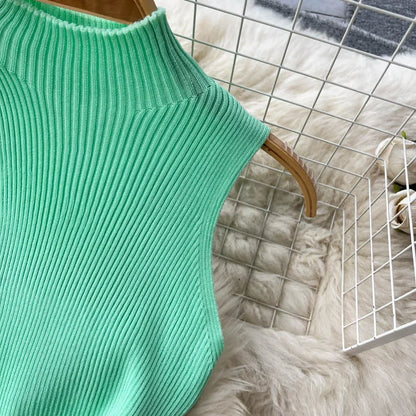 Sleeveless Slim Knitted Mini Bodycon Dresses