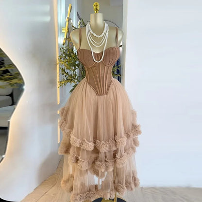 Spaghetti Strap Top and Pleated Skirt Dresses