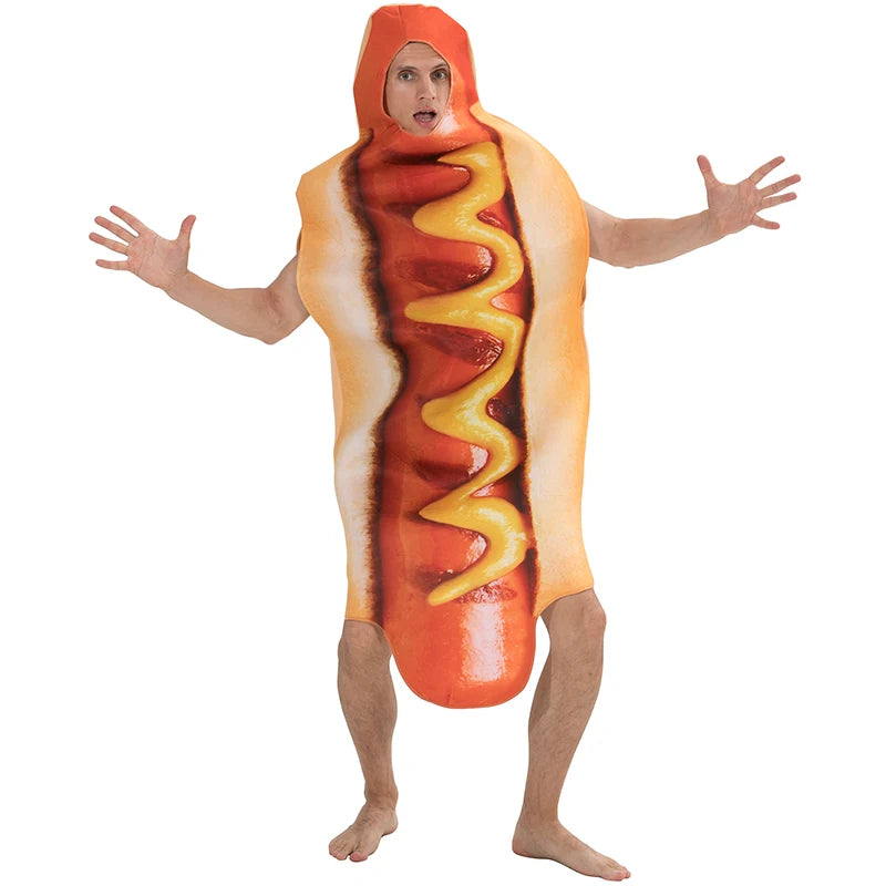 3D Print Hot Dog Costumes Halloween Family One-Piece Costume Carnival Food Costume