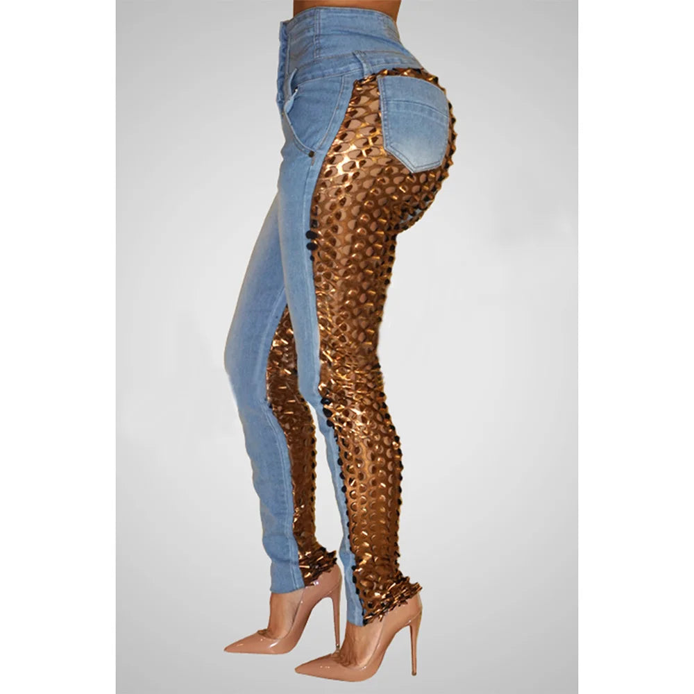 Plus Size Gold Jeans