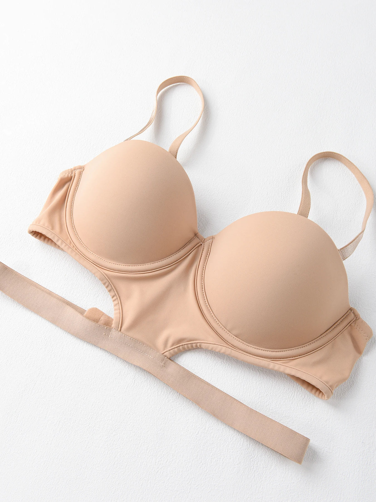 Stylish undertone beautiful back half cup smooth and exposed waist slim waist big exposed back push up bra
