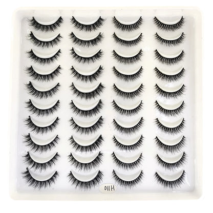 20 Pairs Natural long 3D Mink False Short Eyelashes