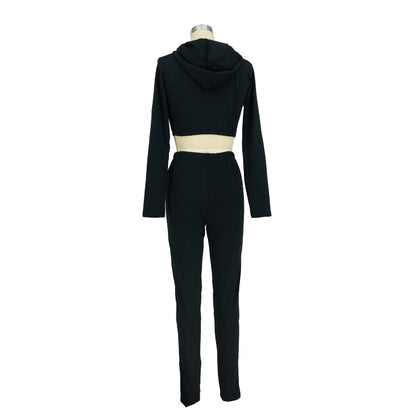 Striped Bandage Full Sleeve O-neck + Pant Sport Sets