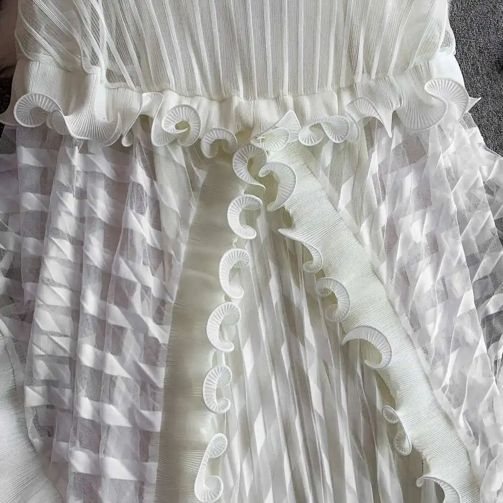 American Style V-neck Irregular Hem Design Dresses 22D1845