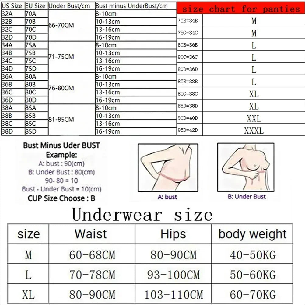 Victoria Secret Comfortable Breathable Push Up Bra + Panty Set