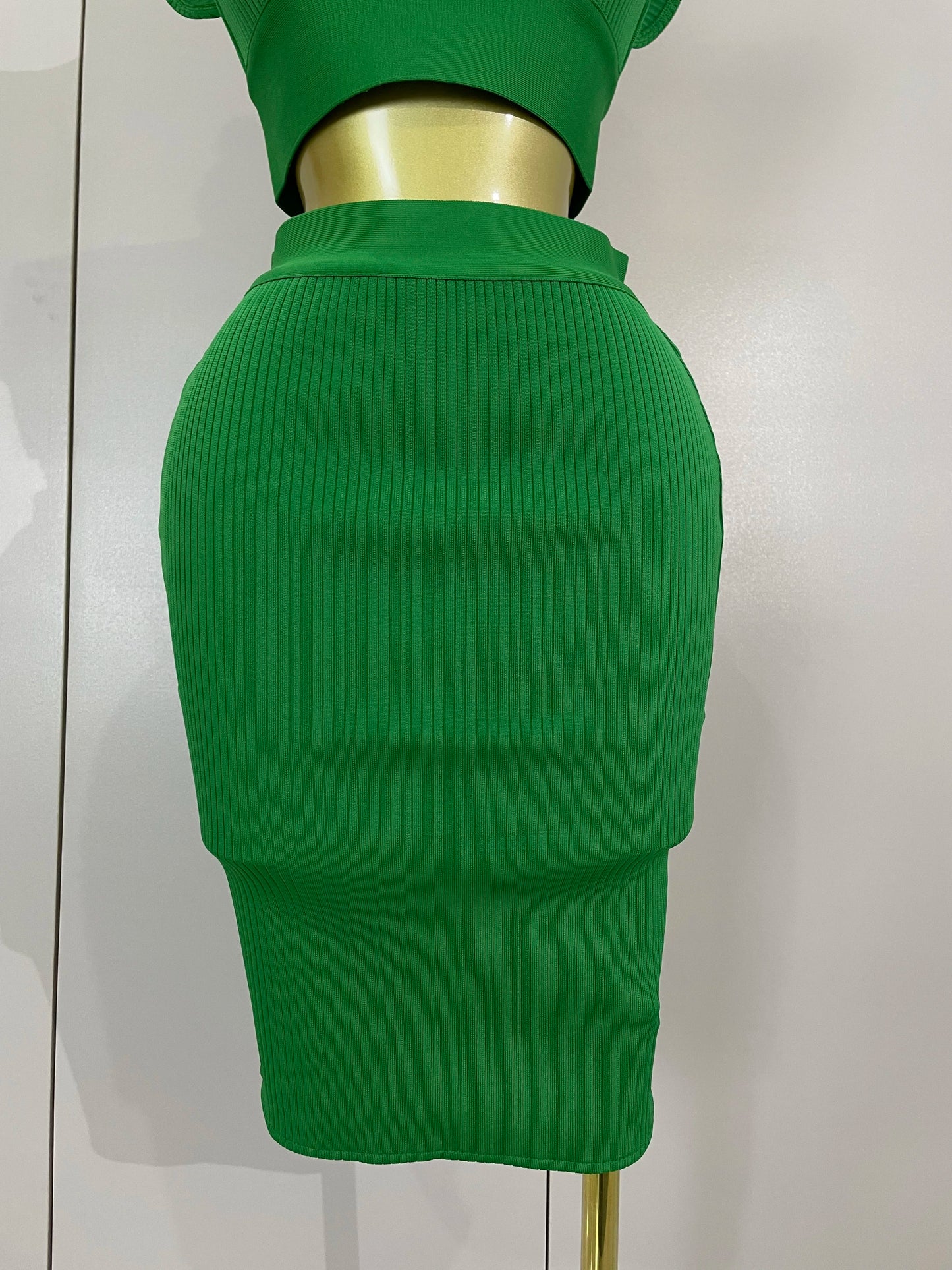 Celebrity Ruffles Red Bandage Skirt Sets
