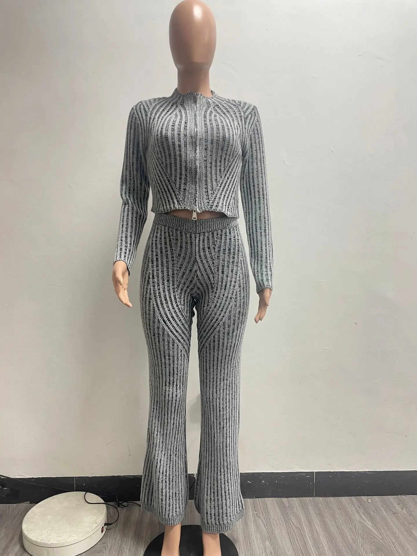 Nayeli Knitted Tops 2 Piece Pant Sweatsuits Sets (Tracksuit)