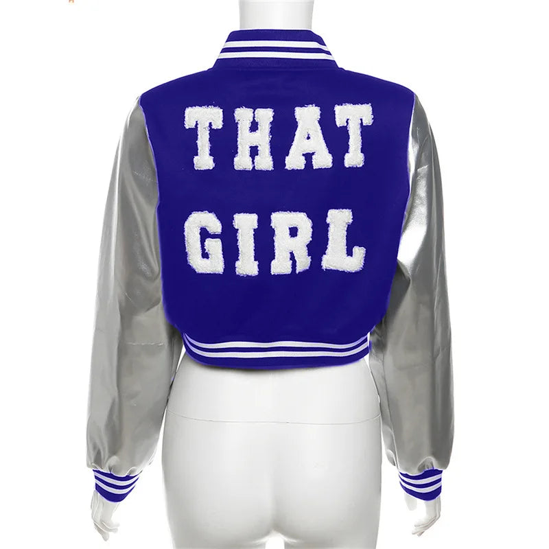 Danire Letter Embroidery Varsity Jackets