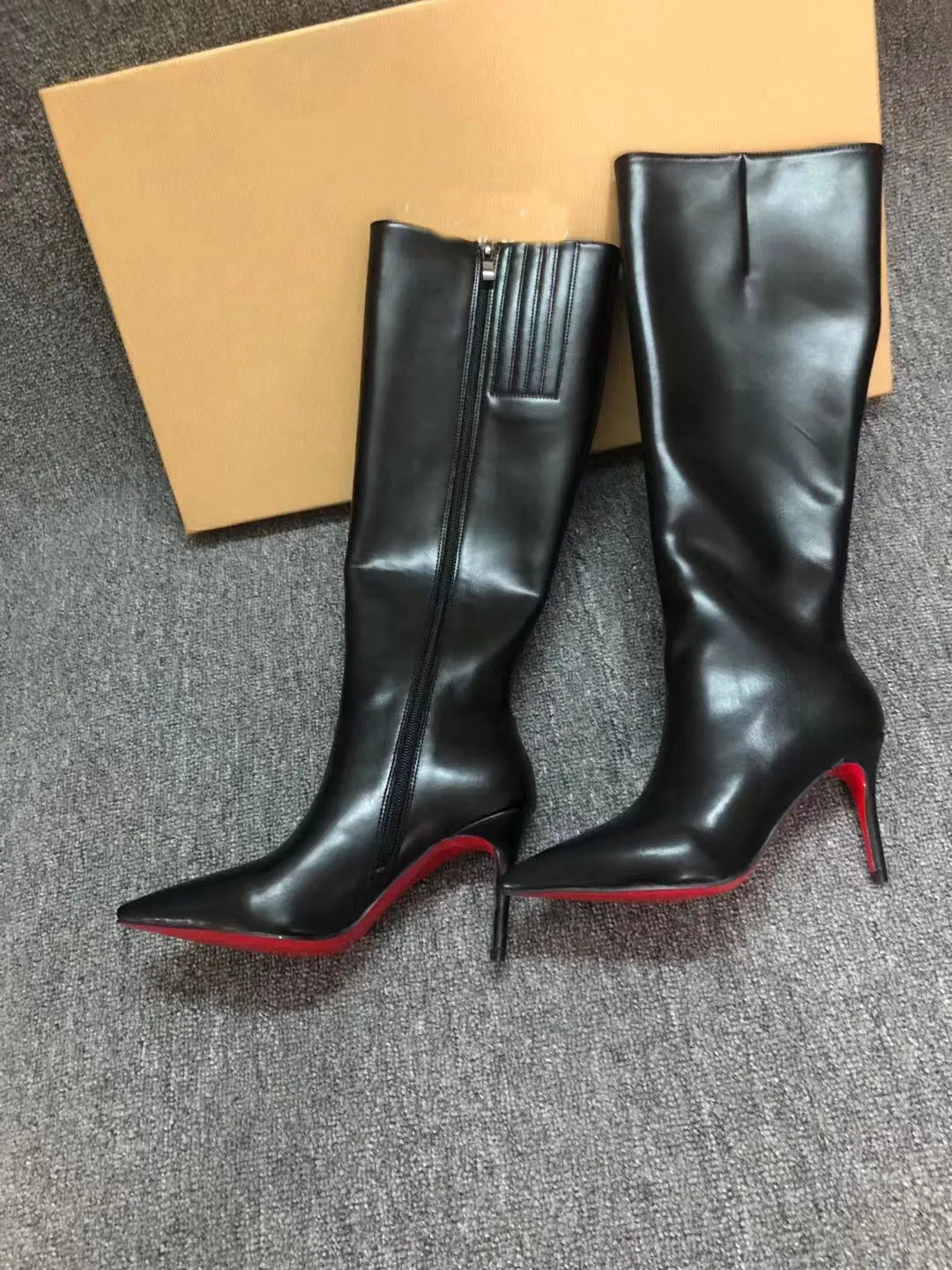 Jhenni Luxury Red Sole Pointed Toe Boots