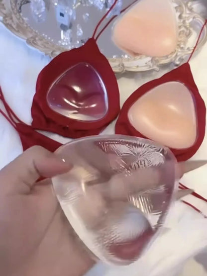 2pcs Silicone Bra Inserts Breast Pads Sticky Push-up Women Bra Cup Thicker Nipple Cover Patch Bikini Inserts