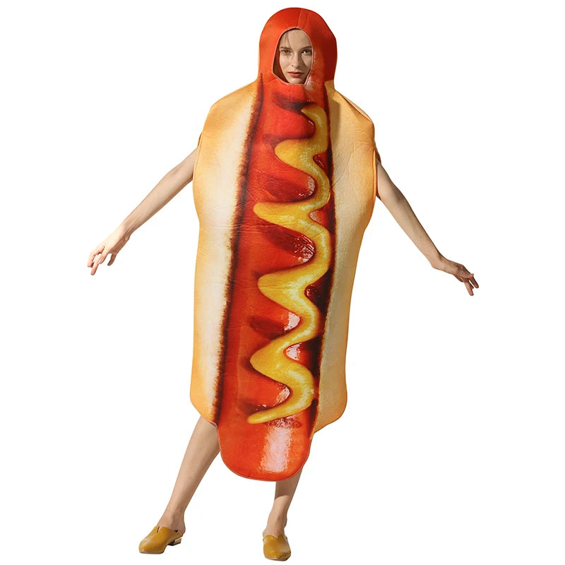 3D Print Hot Dog Costumes Halloween Family One-Piece Costume Carnival Food Costume