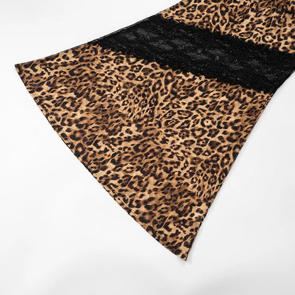 Mermaid Leopard Print Low-Neck Midnight Dresses