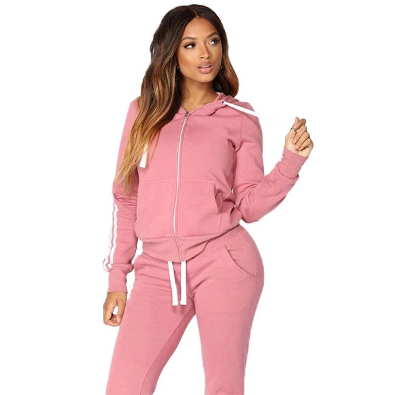Three Stripe Sweater Hoodie + Sports Jogging Sets