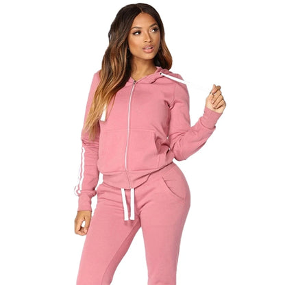 Three Stripe Sweater Hoodie + Sports Jogging Sets