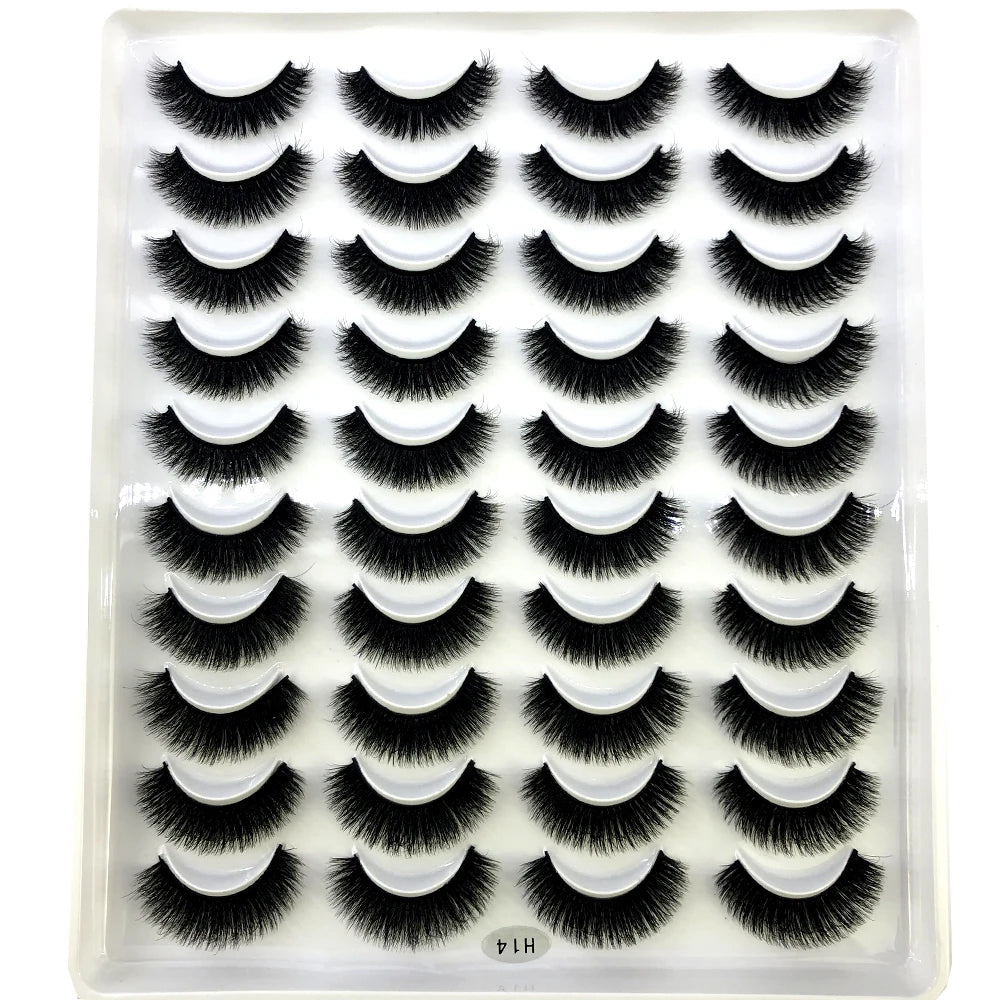 20 Pairs Natural long 3D Mink False Short Eyelashes