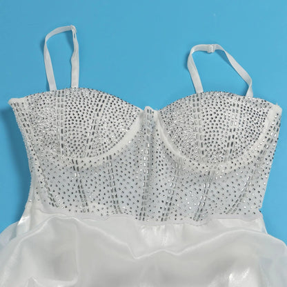 Elegant Tight Waist V-Neck Short Cake Dresses