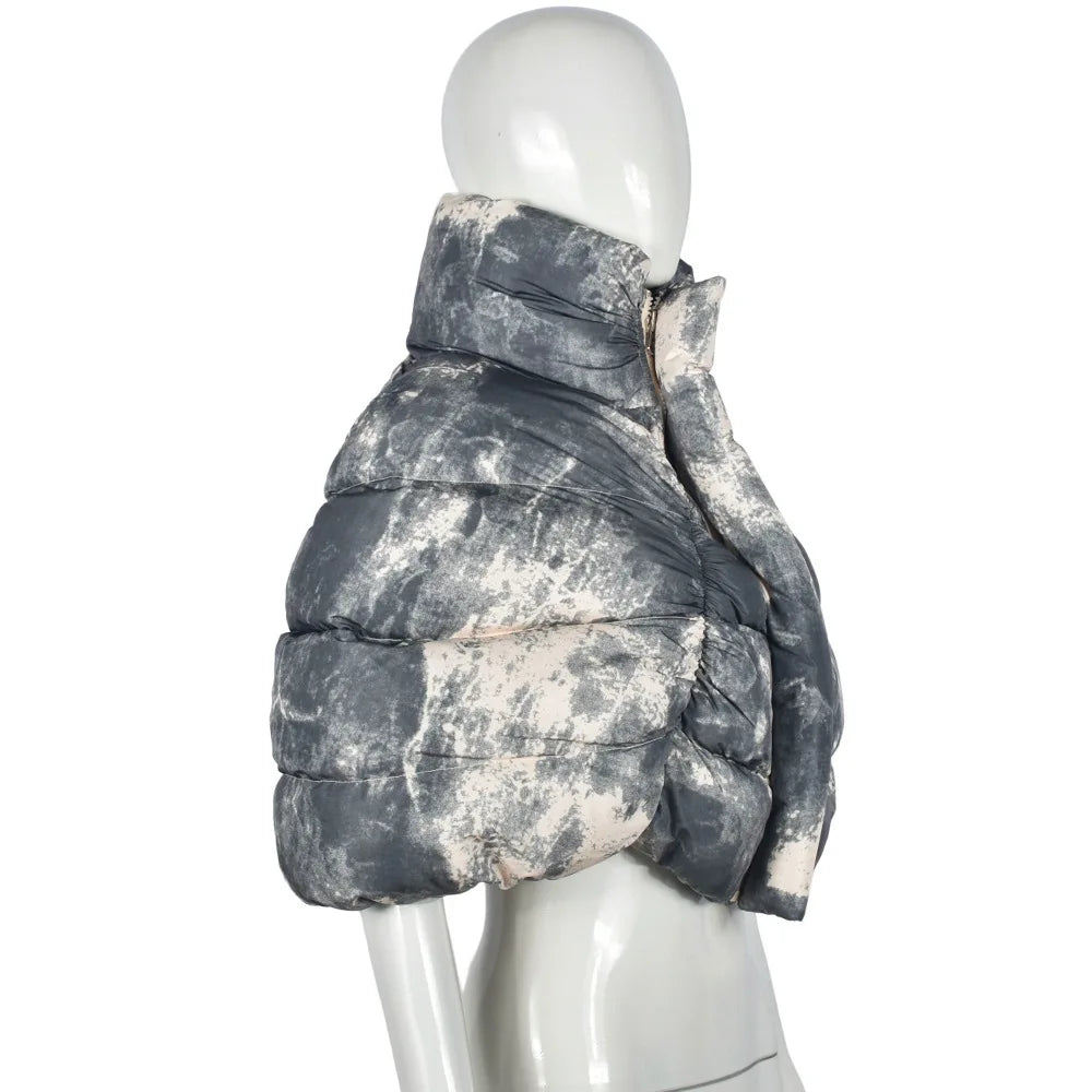 Fatima Tie Dye Cotton-padded Coat (Turtleneck)