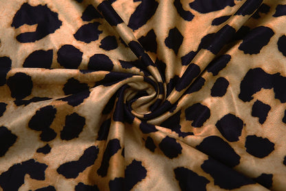 Leopard Print Ruched Patchwork Full Sleeve Midnight Stretch Dresses