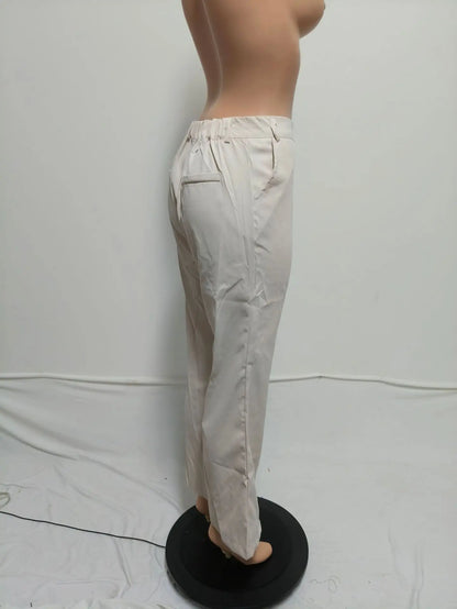 Elegant Long Trench and Pants Outfits (2 pcs.)