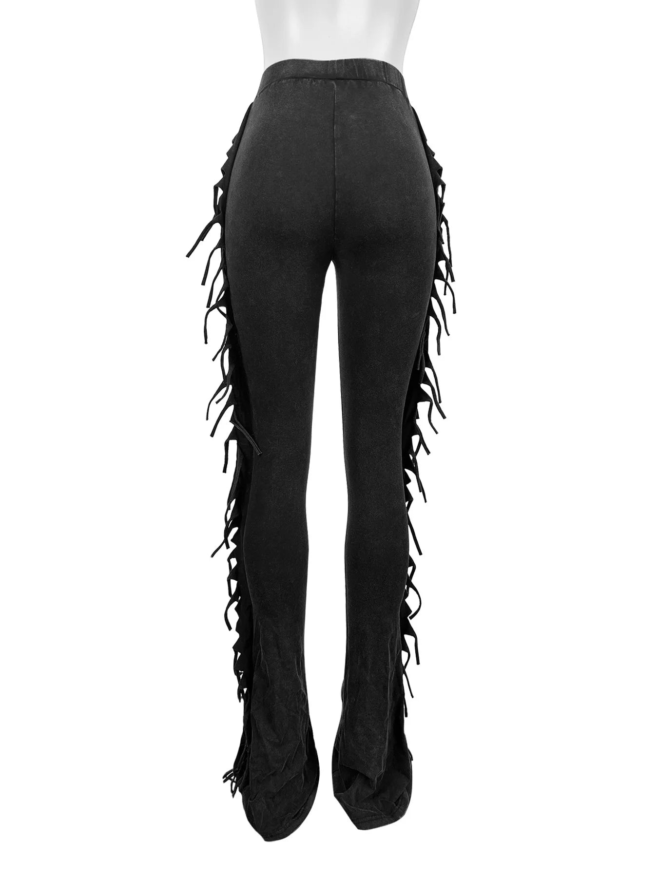 Ellen Tassels Skinny Flare High Waist Stretcy Bottoms