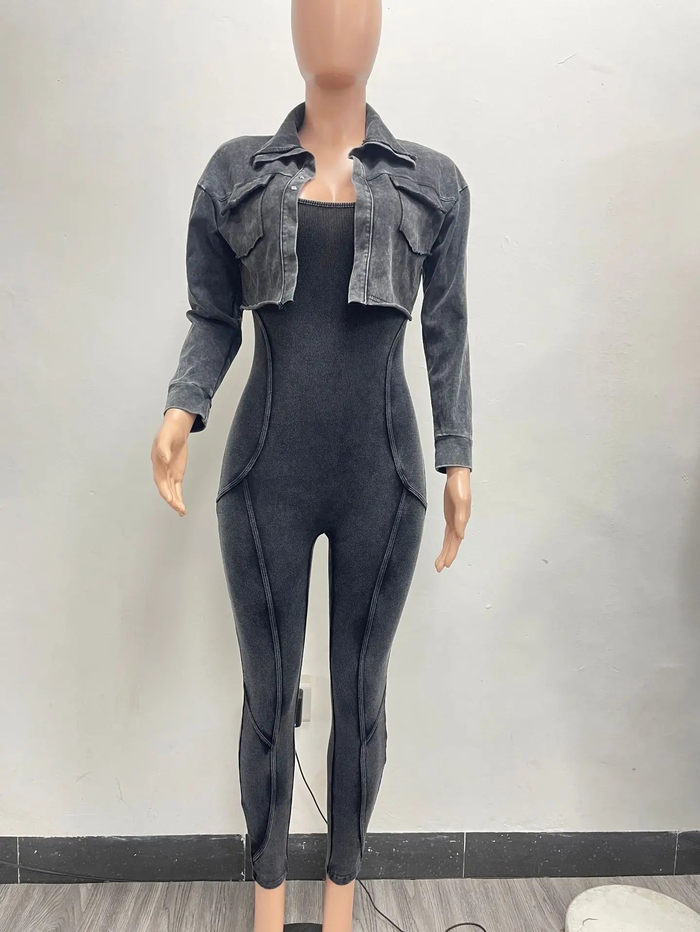 Matching Set Jacket + Jumpsuit Overalls