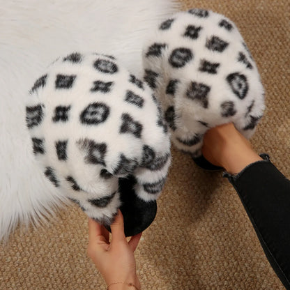 New Fluffy Luxury Designer Home Casual Fuzzy Shoes for Women