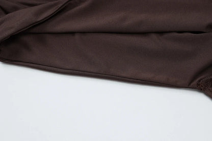 Elegant Turtleneck Sleeveless High Waist Pleated Dresses