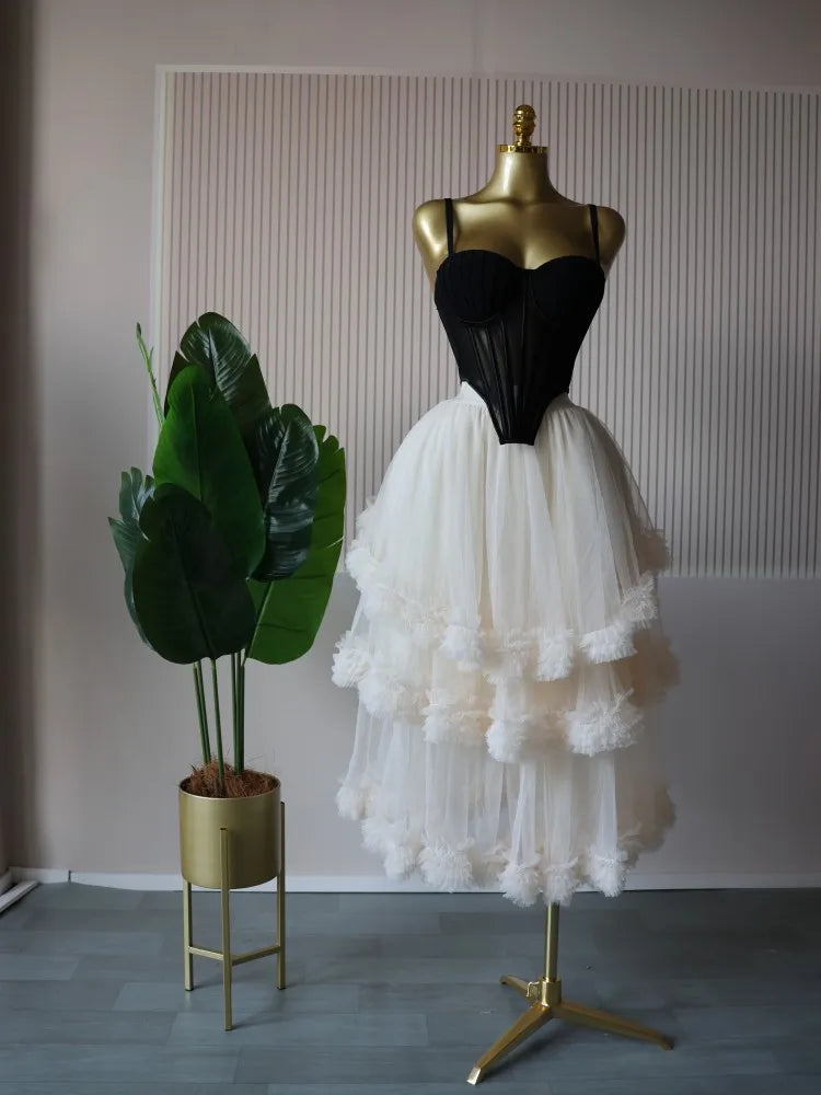 Spaghetti Strap Top and Pleated Skirt Dresses