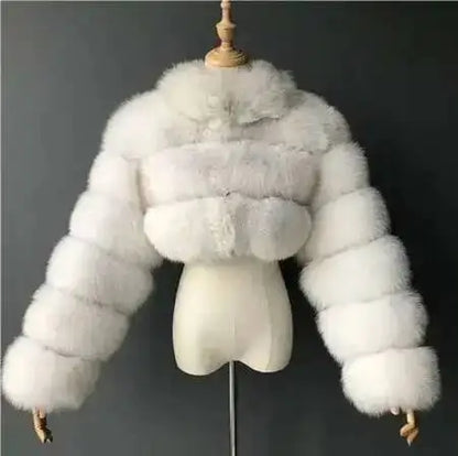 Luxury Fashion Women's Faux Fur Coat (zipper)
