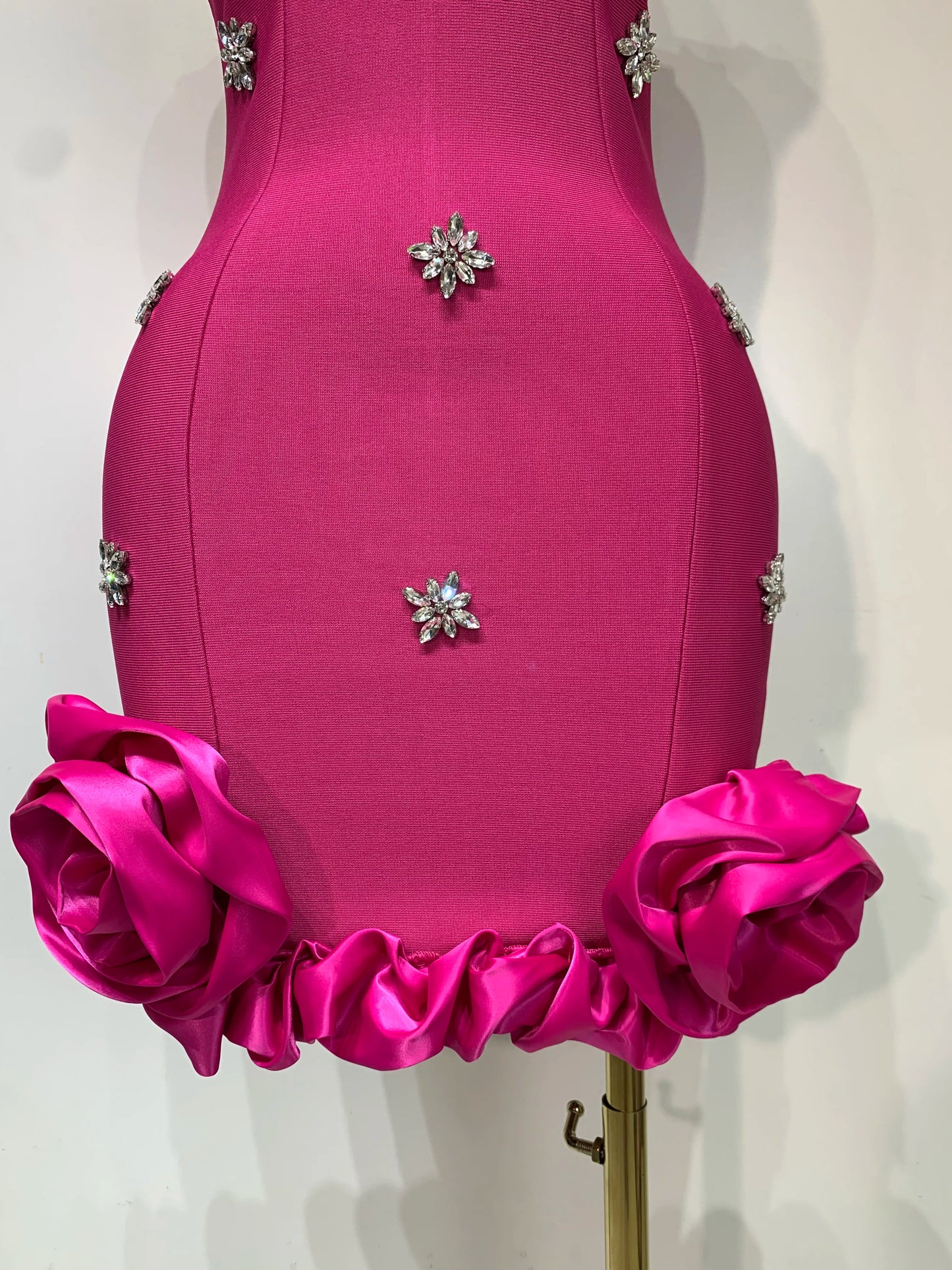 Crystal Sleeveless Square Collar Bodycon Mini Bandage Dresses