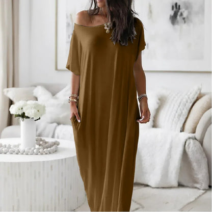 Beach Outfits Pockets Casual Vintage Maxi Dresses