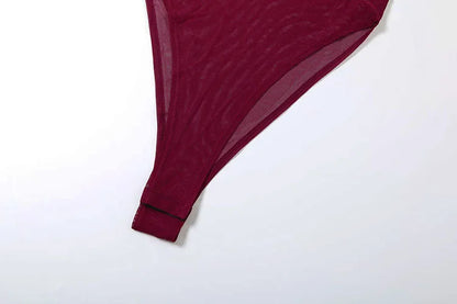 Coquette See Through 2-Piece Set Bodysuit + Furry Split Skirt Stretch Skirt Sets