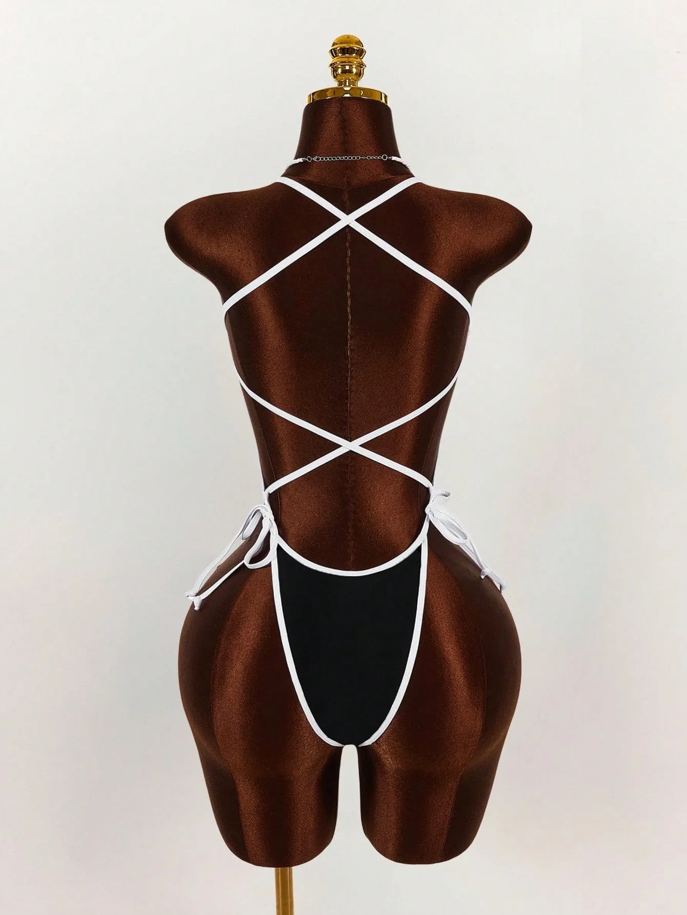 Black & White Contrast Sleeveless Bodysuit( for him)