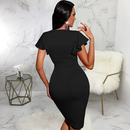 Night Slim V-Neck Dresses