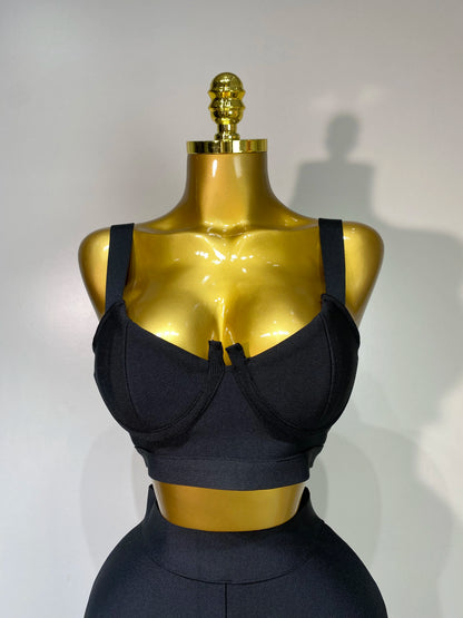 Luxury Bandage Crop Top + Pant Set  ﻿