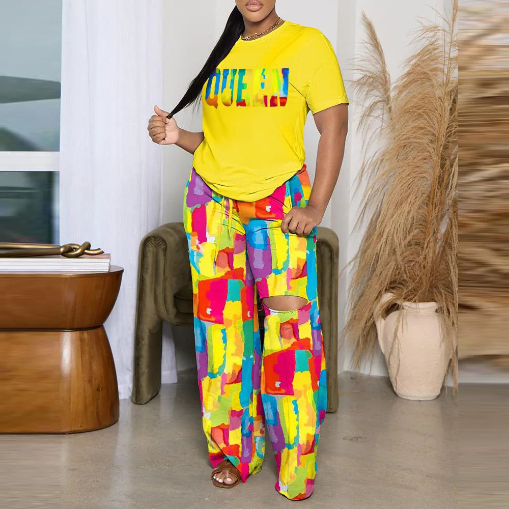 Tina Wide Leg Pants + T-shirt Set