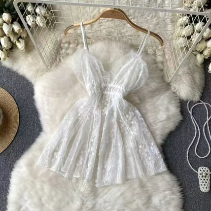 New Butterfly Lace Elegant Feminine Dresses for Women Comfortable