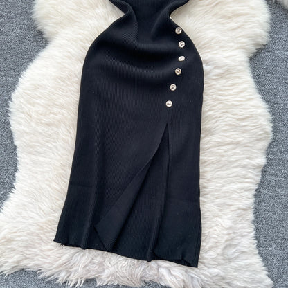 New Elastic Knitted Maxi Dresses