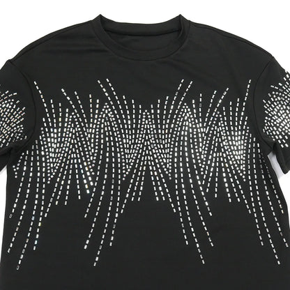 🔥Hot Rhinestones O-neck Tshirt + Short Sets