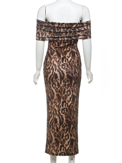 Slash Neck Off The Shoulder Wild Bodycon Dresses