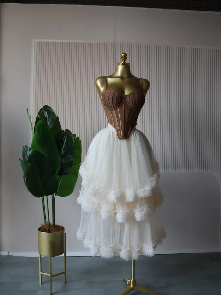 Spaghetti Strap Top and Pleated Skirt Dresses