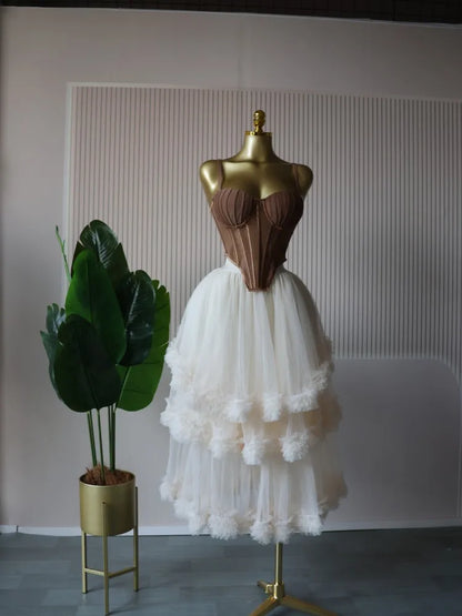 Spaghetti Strap Top and Pleated Skirt Dresses