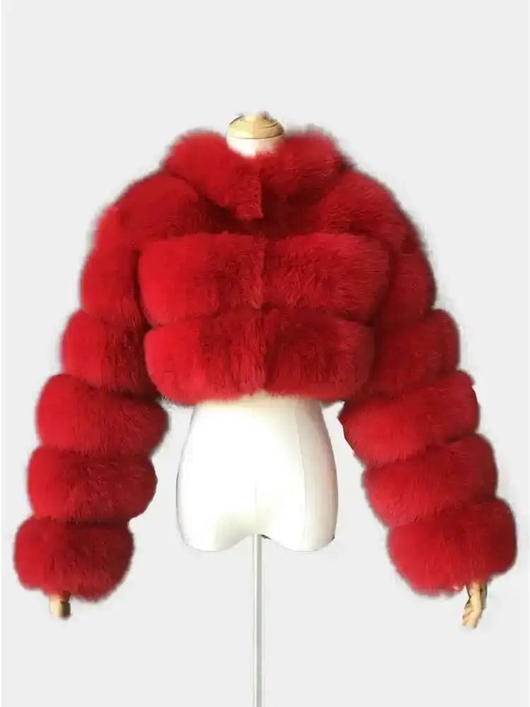 Luxury Fashion Women's Faux Fur Coat (zipper)