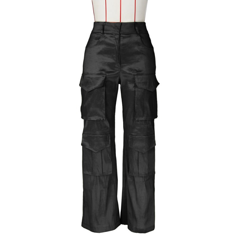 Trisha Solid Multi Pockets Cargo Pants