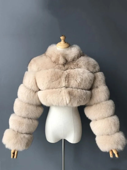 Luxury Fashion Women's Faux Fur Coat (zipper)
