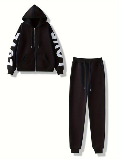 New Casual Tracksuits Two Piece Set Women Sport Suit Hoodies Jogging Size Harajuku