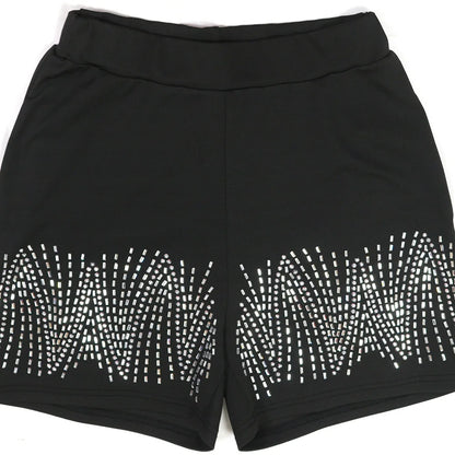 🔥Hot Rhinestones O-neck Tshirt + Short Sets